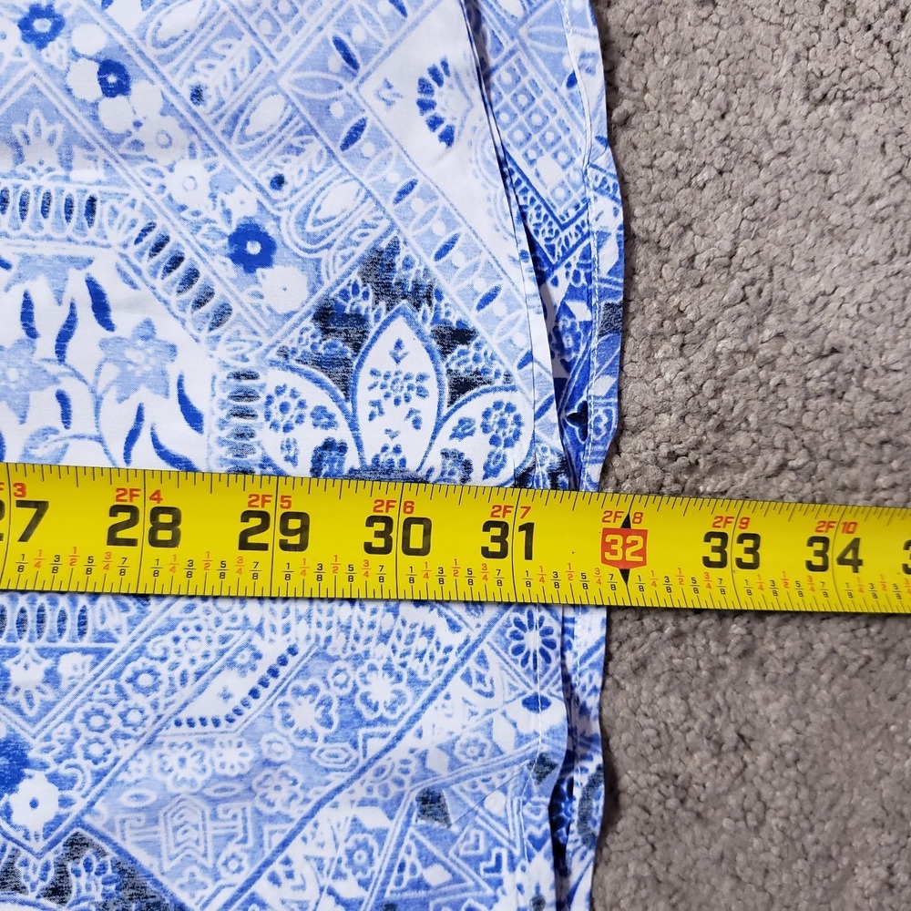 Tommy Bahama Shirt XL Blue Mediterranean Mykonos Reverse Print Flip Silk Summer - Picture 13 of 14